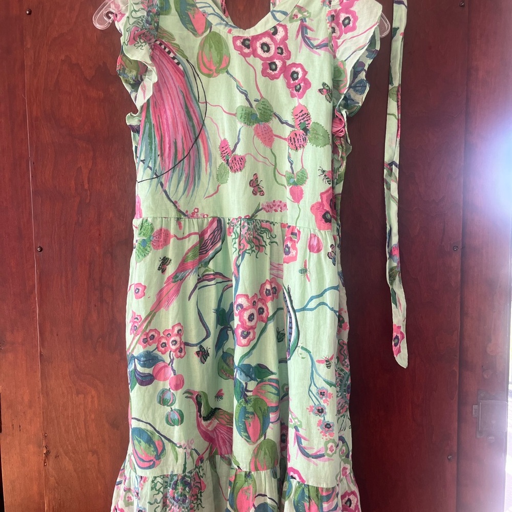 Banjanan Kids Dress in Pink and Green Floral